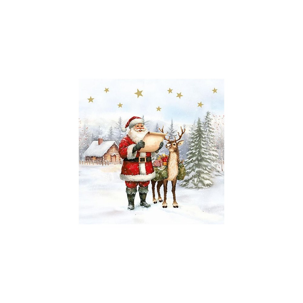 PAPSTAR Servett Dear Santa 3-lags 33x33cm 20/fp