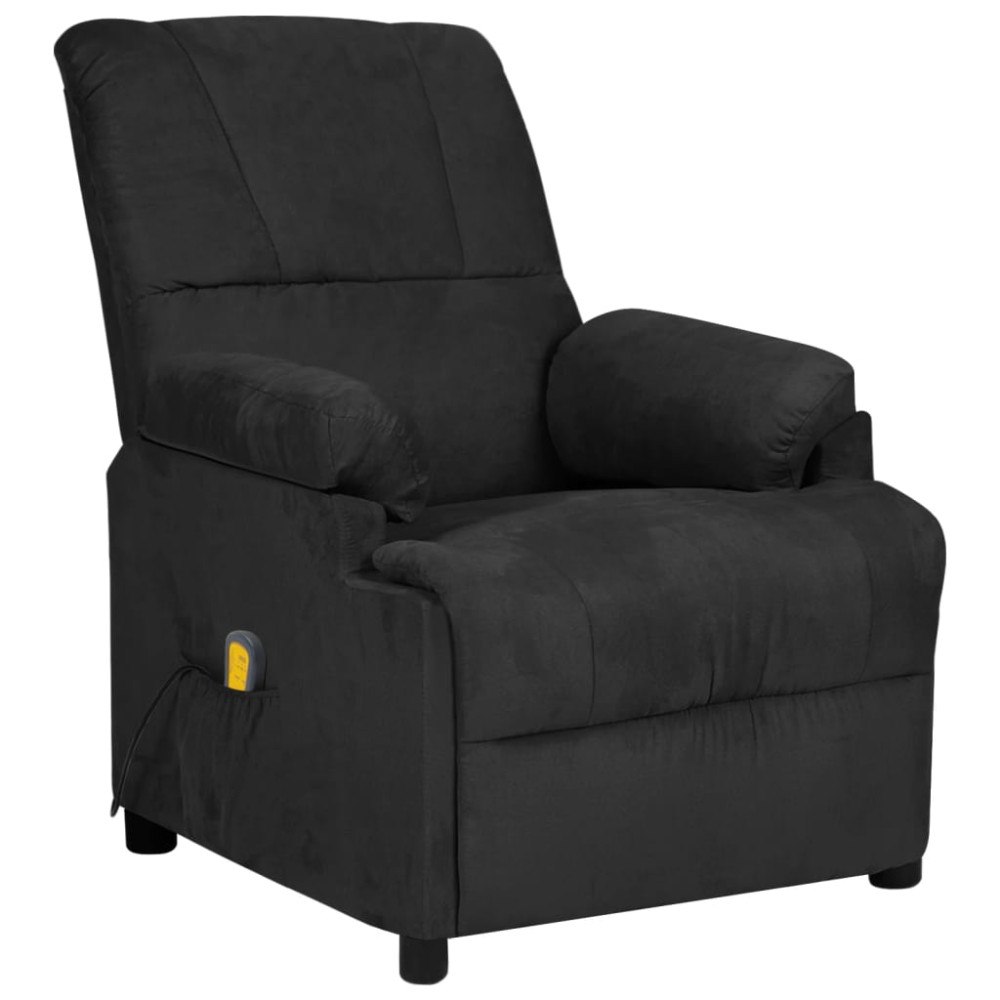 vidaXL Massagefåtölj svart mikrofibertyg