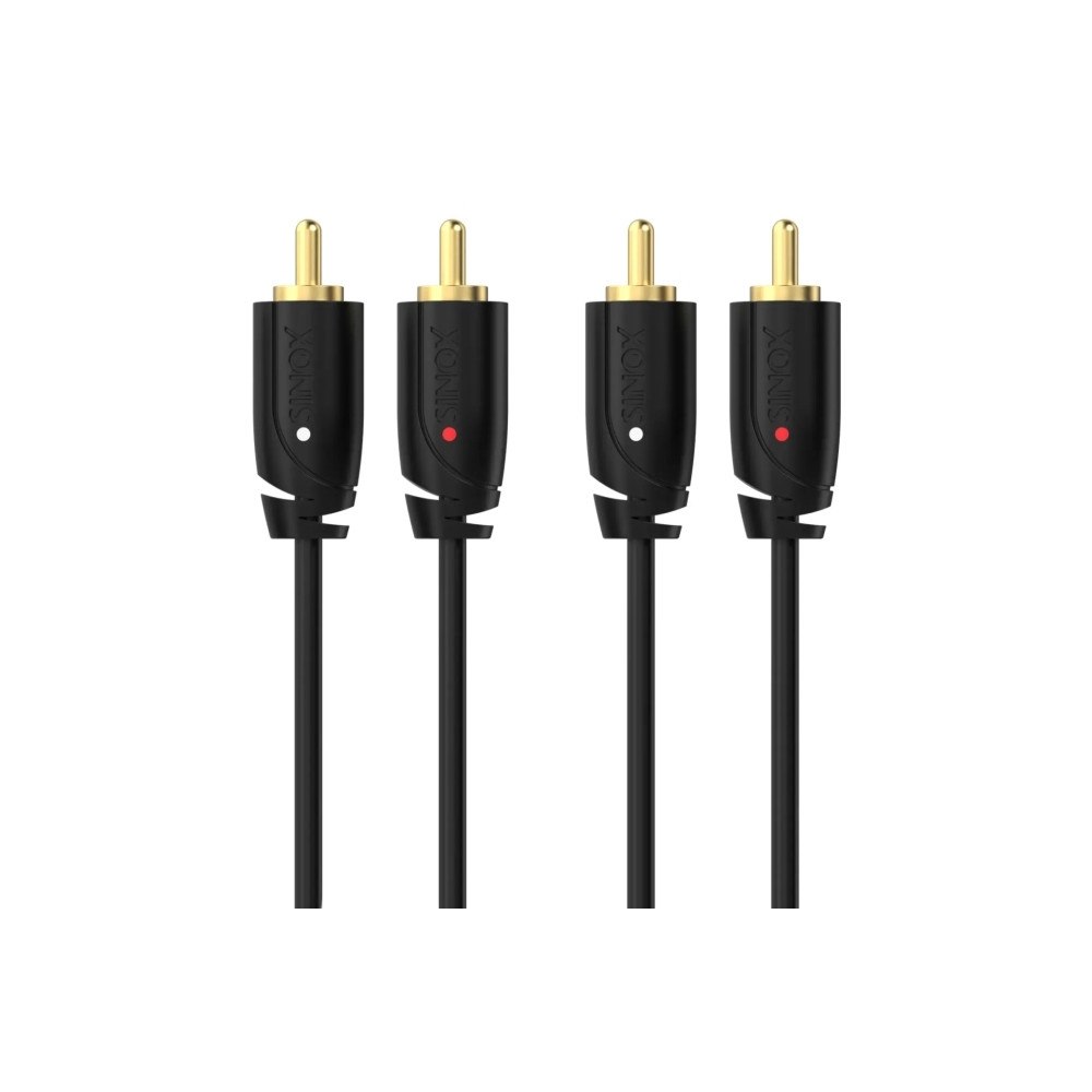 Sinox beslag Sinox SXA04201, 2 x RCA, hankontakt, 2 x RCA, hankontakt, 1...