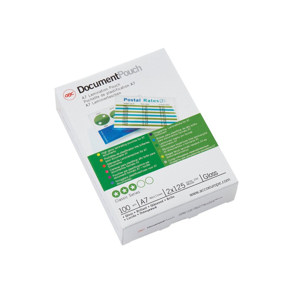 GBC GBC Document Laminating Pouch - 100-pack - glättat - A7 - lamineringsfickor