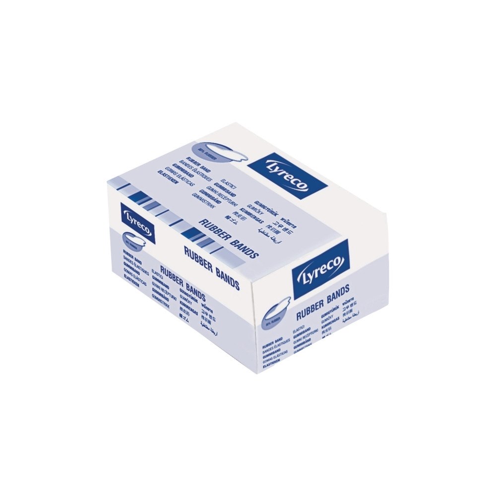 LRCCS Elastiska band lyreco gummiband nr 18 80 mm box med 100 gram