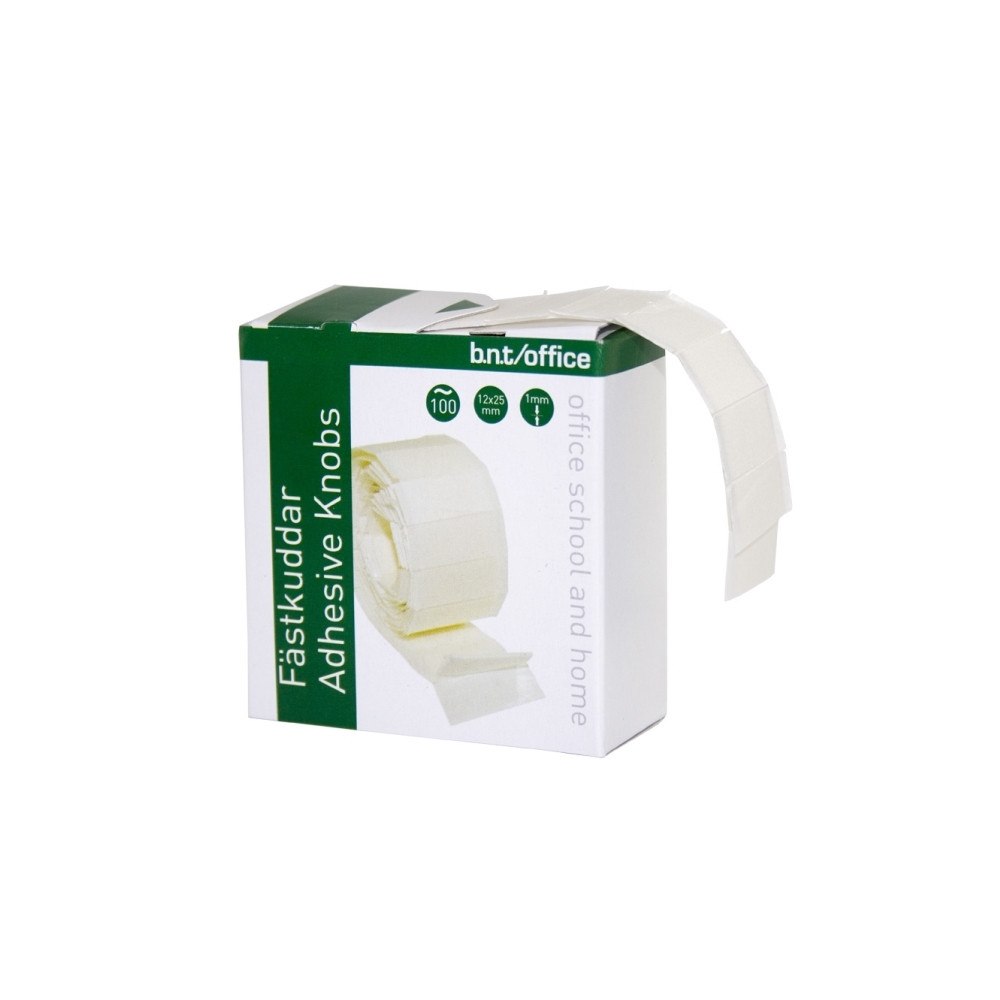 BNT Klæbepuder BNT hvide 25x12x1 mm i praktisk dispenser