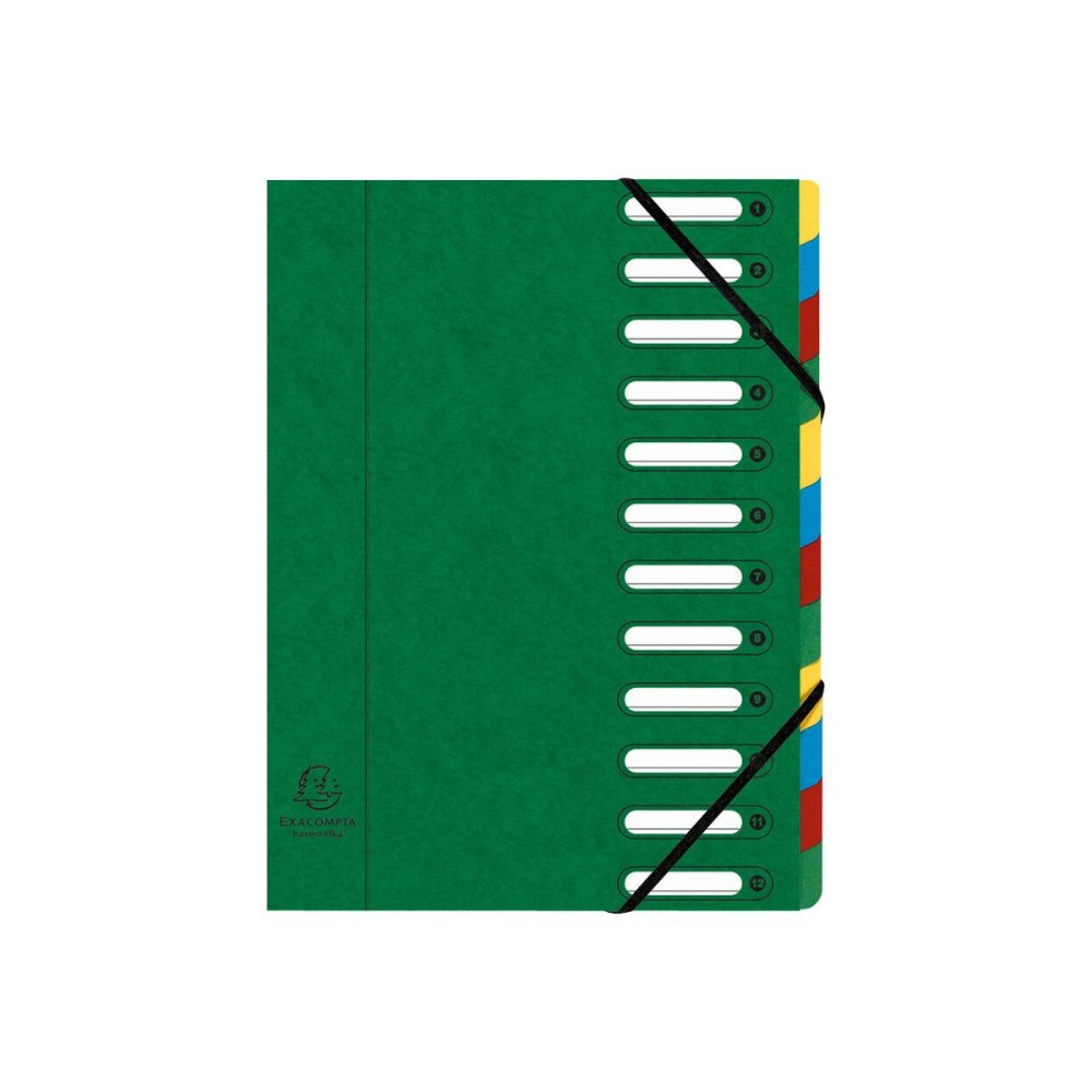 EXACOMPTA Exacompta Nature Future Harmonika - klassifikationsmapp - 12 delar - tabbad - fläckgrön