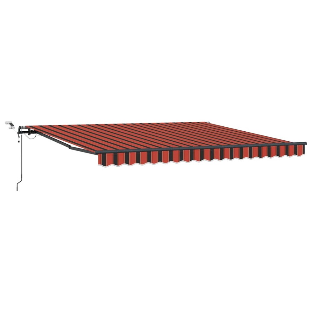 vidaXL Utfällbar markis med orange och brun 400 × 350 cm tyg