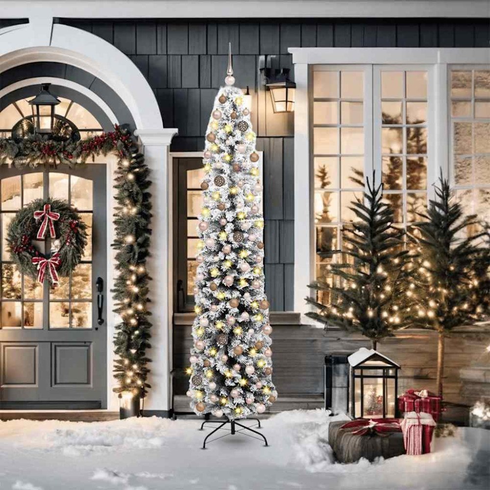 vidaXL Konstgjord julgran Grön 210 cm PVC och stål och plast