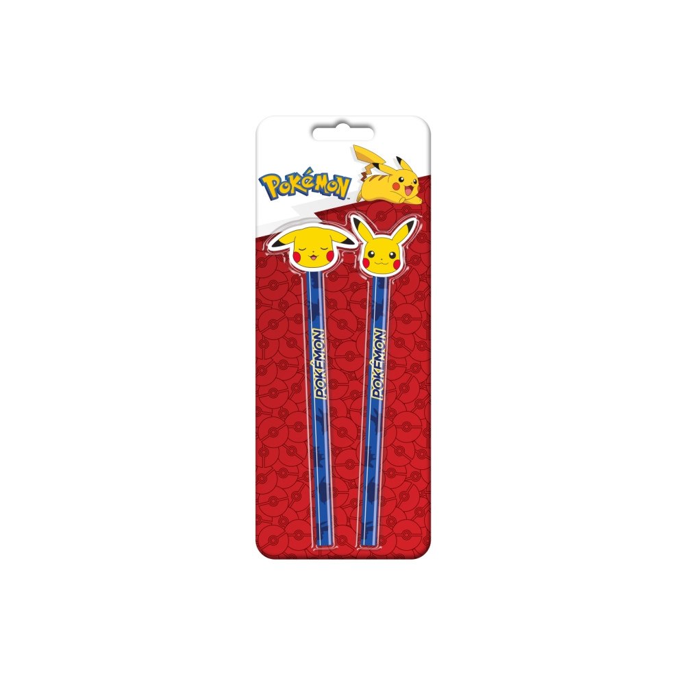 POKEMON POKÉMON 2-pack pennor med 2 suddgummitoppar