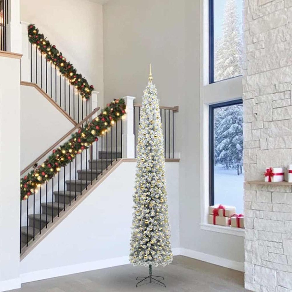 vidaXL Konstgjord julgran Grön 300 cm PVC och stål och plast