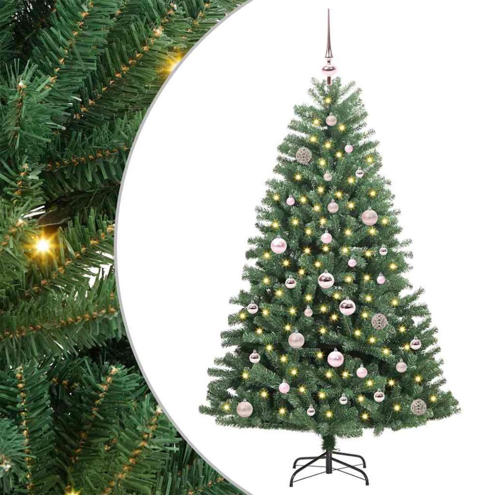 vidaXL Plast Hingad Julgran Grön 150 cm PVC och metall