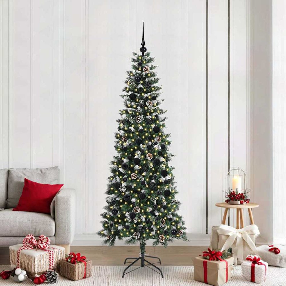 vidaXL Konstgjord julgran Grön 86 x 86 x 210 cm PVC och Plast och Stål