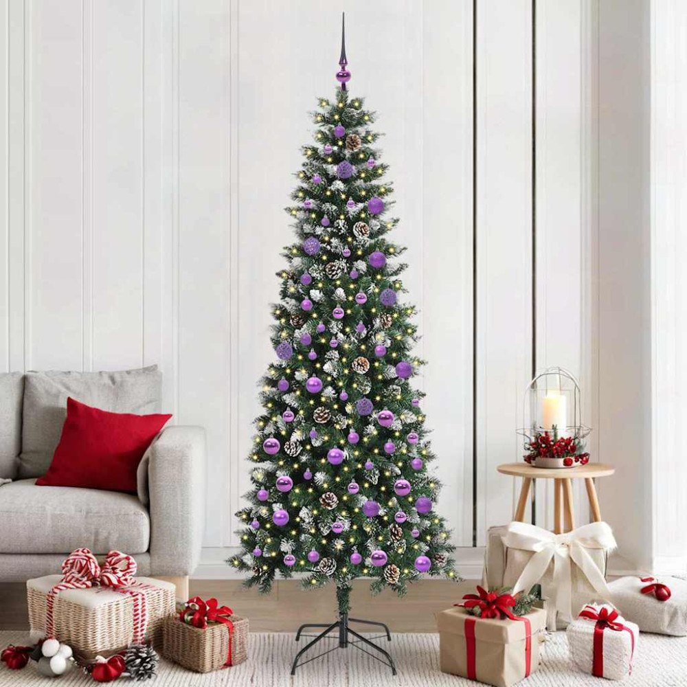 vidaXL Konstgjord julgran Grön 86 x 86 x 210 cm PVC och Plast och Stål