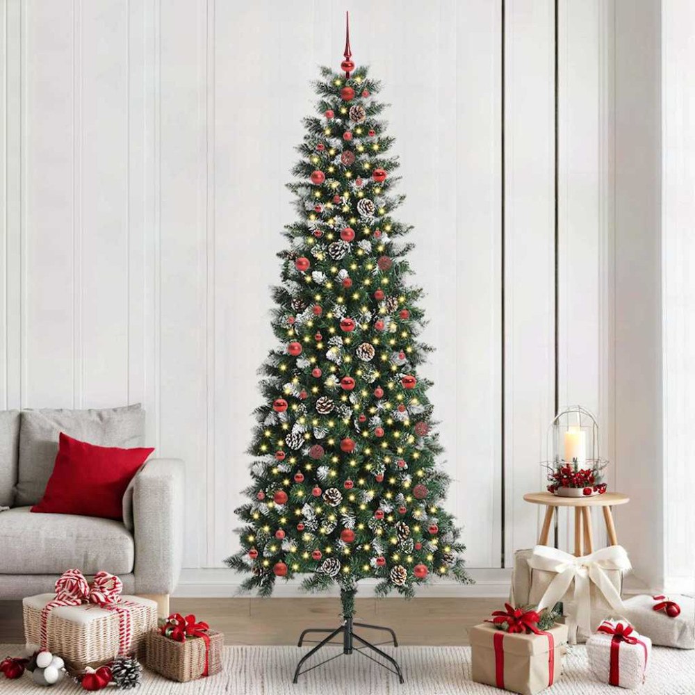 vidaXL Konstgjord julgran Grön 96 x 96 x 240 cm PVC och Plast och Stål