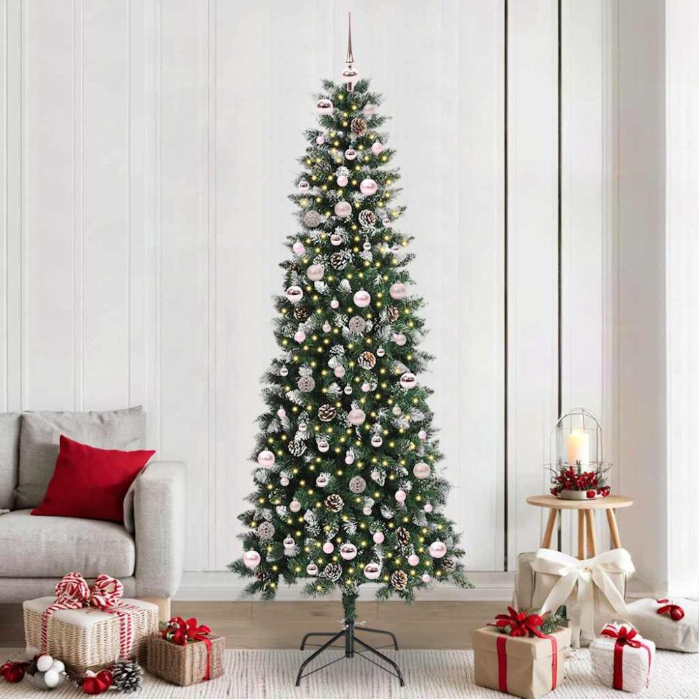 vidaXL Konstgjord julgran Grön 96 x 96 x 240 cm PVC och Plast och Stål