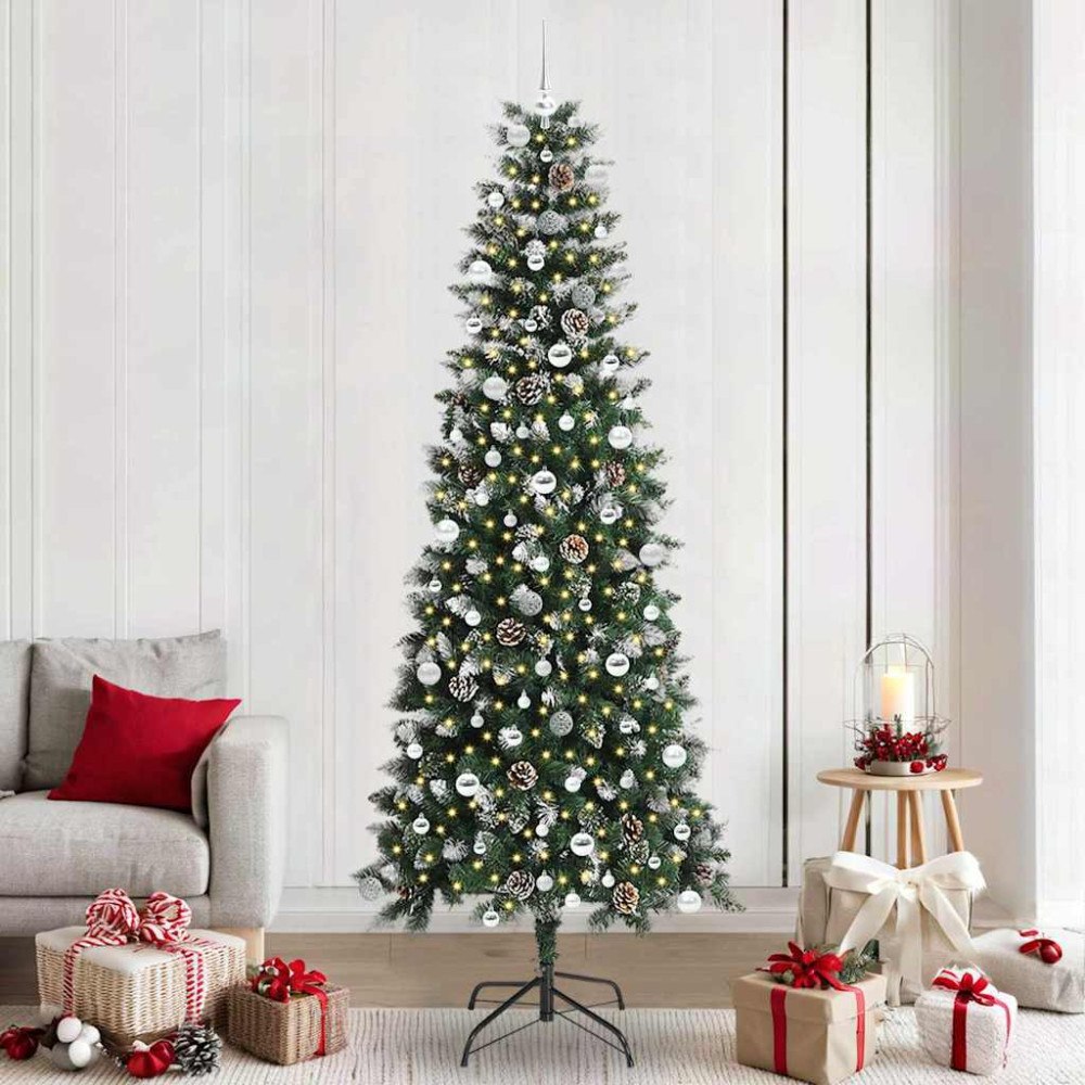 vidaXL Konstgjord julgran Grön 96 x 96 x 240 cm PVC och Plast och Stål