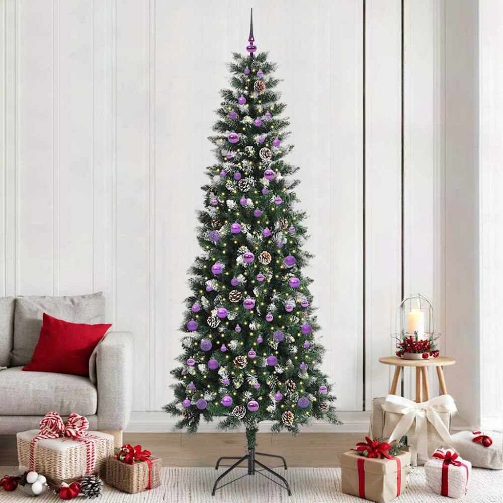 vidaXL Konstgjord julgran Grön 96 x 96 x 240 cm PVC och Plast och Stål