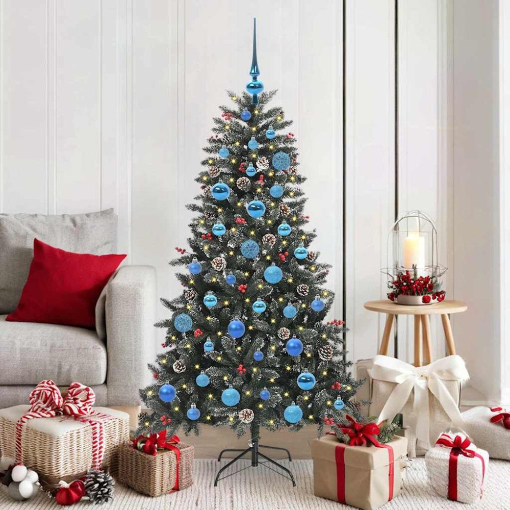 vidaXL Konstgjord julgran med 150 LED-lampor Grön 83.5 x 83.5 x 150 cm