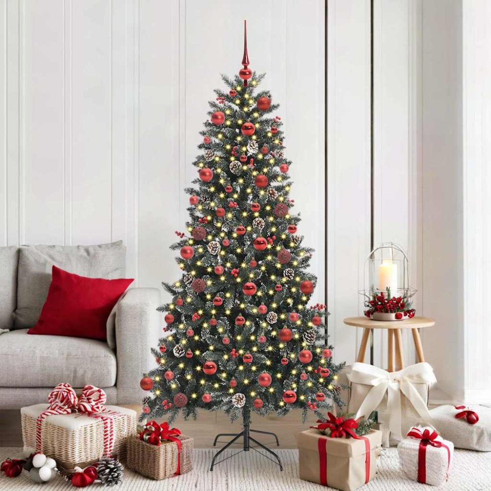 vidaXL Konstgjord julgran Grön 99 x 99 x 180 cm PVC och Plast och Stål