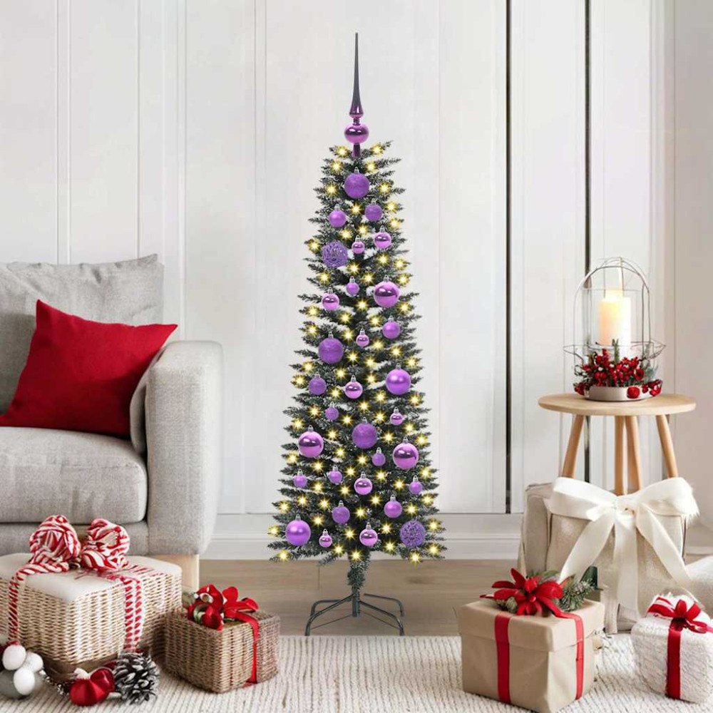 vidaXL Konstgjord julgran med 150 LED-lampor Grön 40,5 x 40,5 x 120 cm