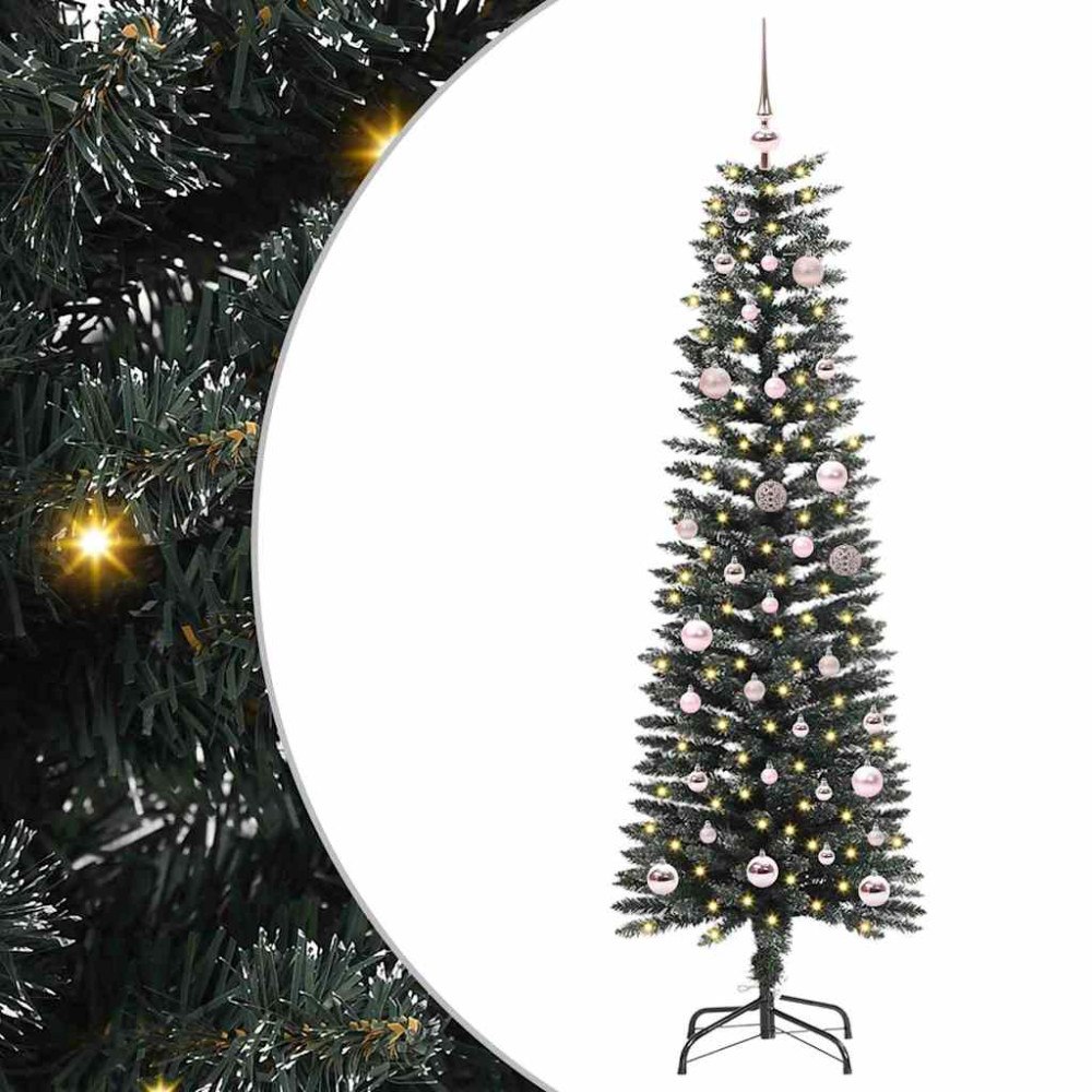 vidaXL Konstgjord julgran Grön 43 x 43 x 150 cm PVC och Plast och Stål