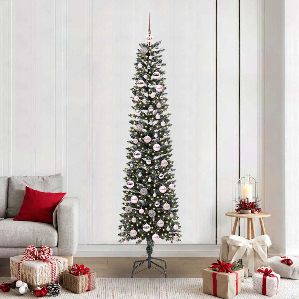 vidaXL Konstgjord julgran Grön 58 x 58 x 210 cm PVC och Plast och Stål