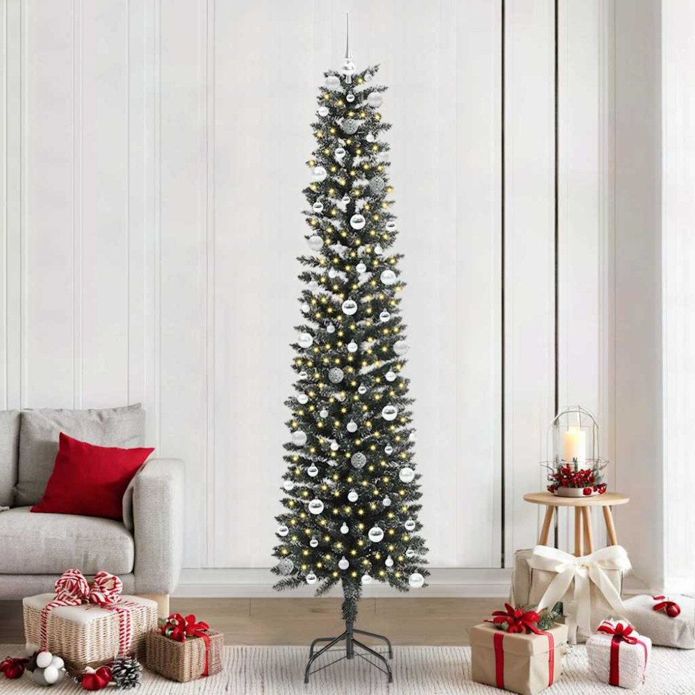 vidaXL Konstgjord julgran Grön 58 x 58 x 240 cm PVC och Plast och Stål