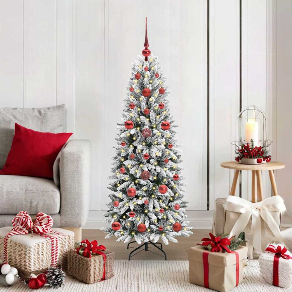 vidaXL Konstgjord julgran Vit 53 x 53 x 120 cm PVC, Plast, Stål och PE