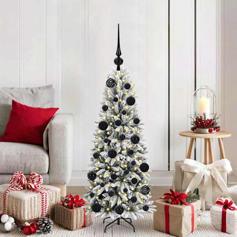 vidaXL Konstgjord julgran Vit 53 x 53 x 120 cm PVC, Plast, Stål och PE