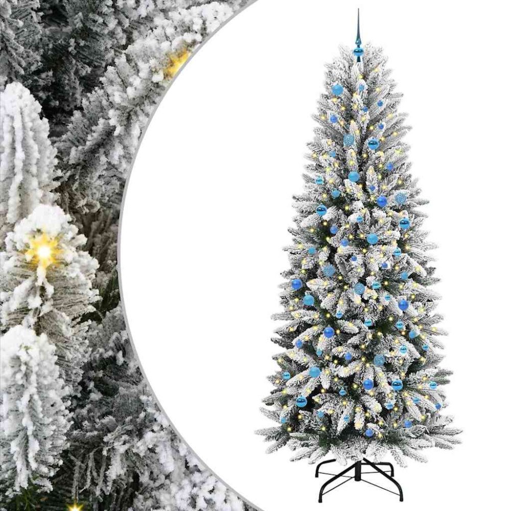 vidaXL Konstgjord julgran Vit 93 x 93 x 240 cm PVC, Plast, Stål och PE