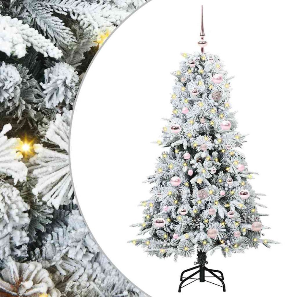 vidaXL Plast Hingad Julgran med 150 LED-lampor Grön 150 cm PE och PVC