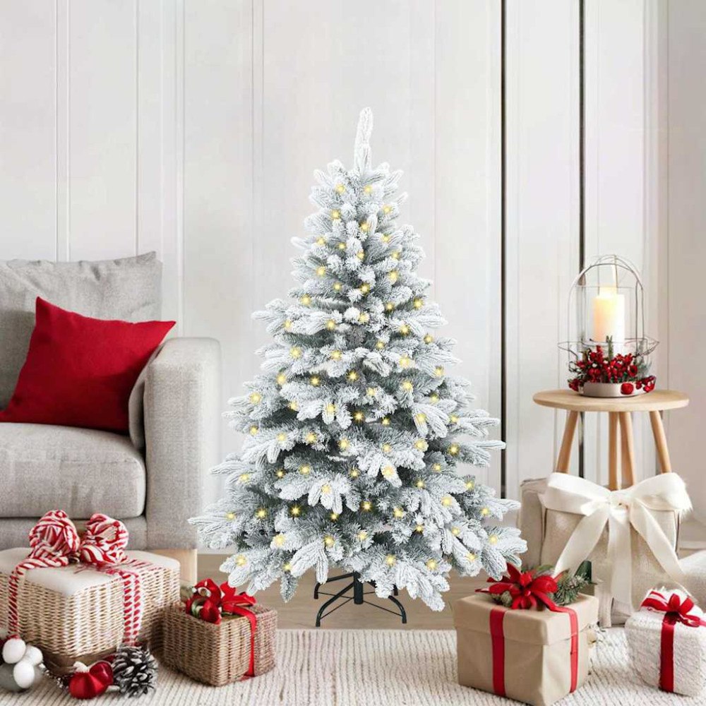 vidaXL Konstgjord julgran med 150 LED-lampor Grön 120 cm PE och PVC