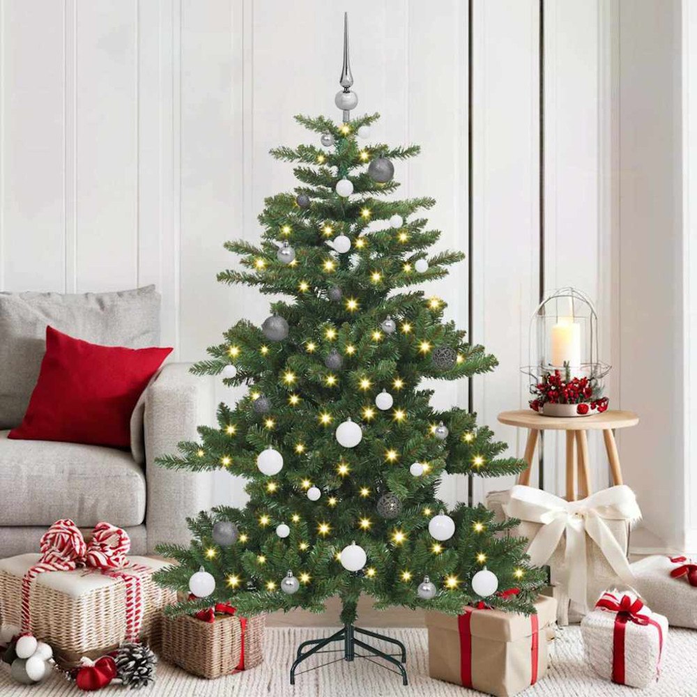 vidaXL Plast Hingad Julgran med 150 LED-lampor med stativ 150 cm PVC