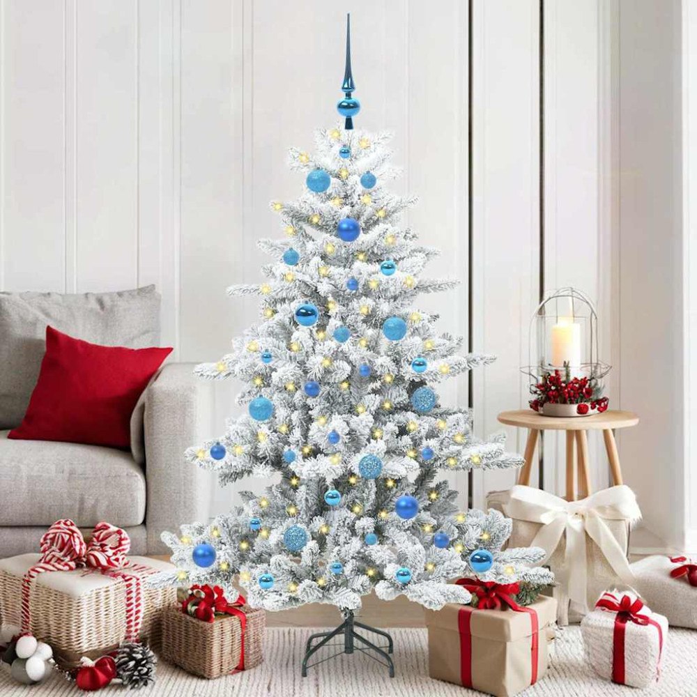 vidaXL Plast Hingad Julgran med 150 LED-lampor med stativ 150 cm PVC