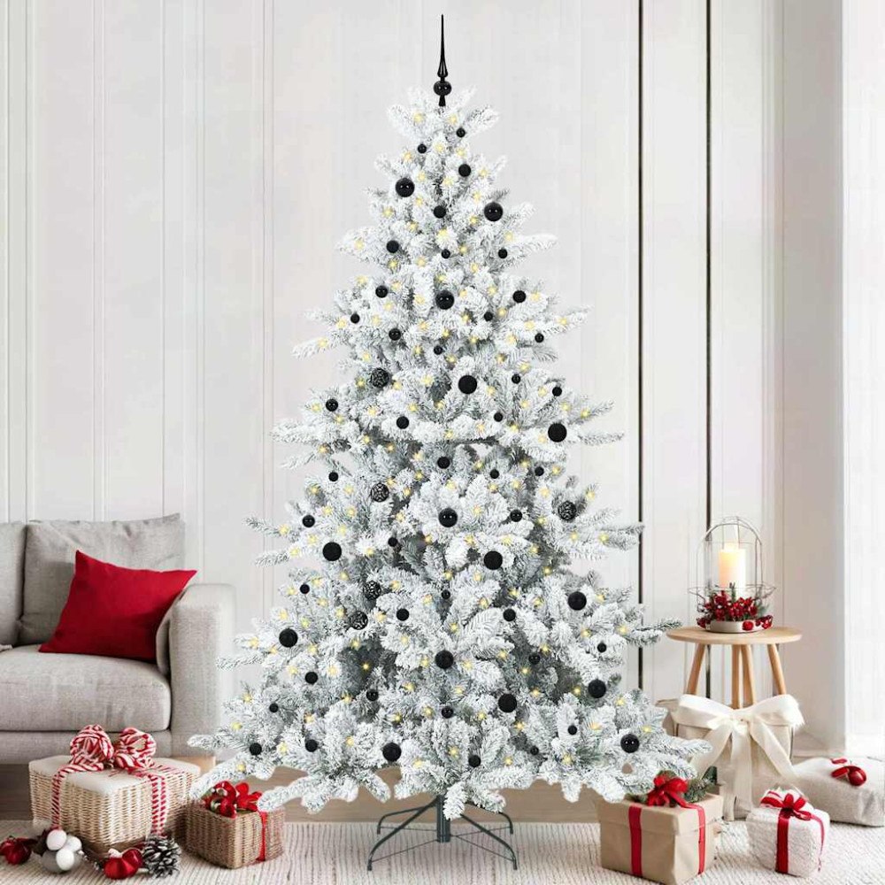 vidaXL Plast Hingad Julgran med 300 LED-lampor med stativ 240 cm PVC