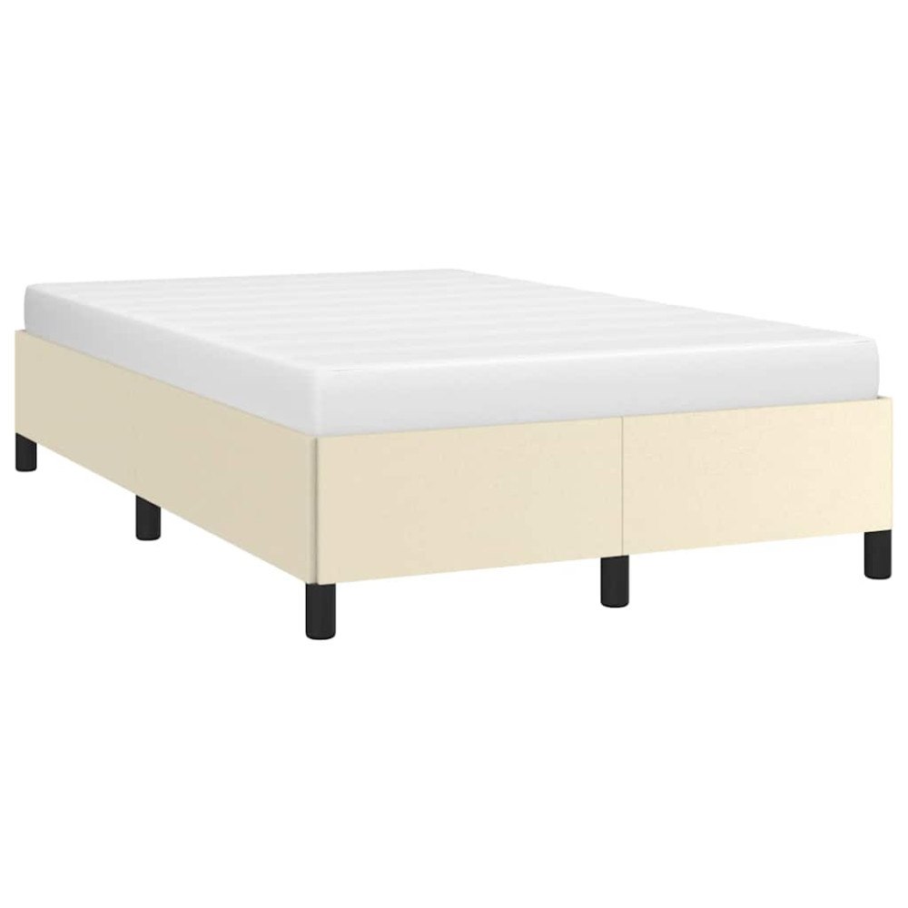 vidaXL Sängram utan madrass gräddvit 120x190 cm konstläder