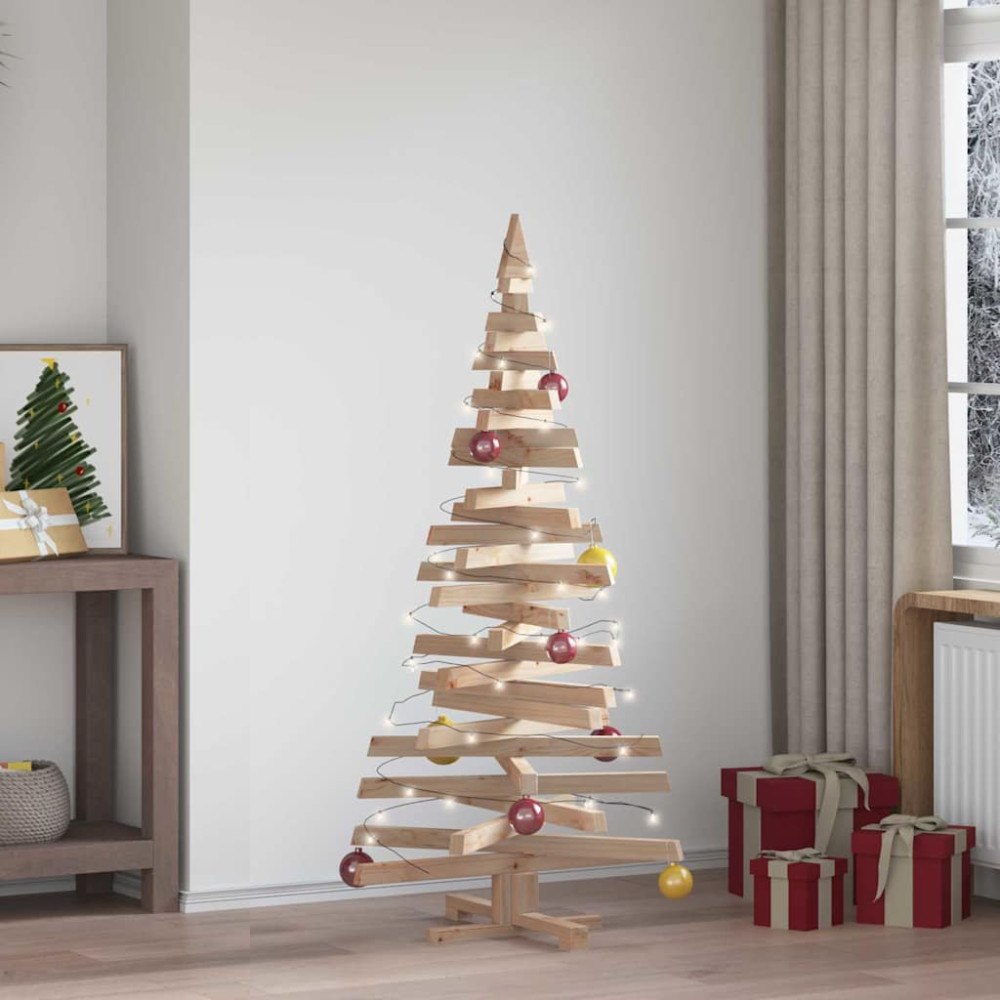 vidaXL Julträd med stativ Naturfärg 150 cm Massiv furu