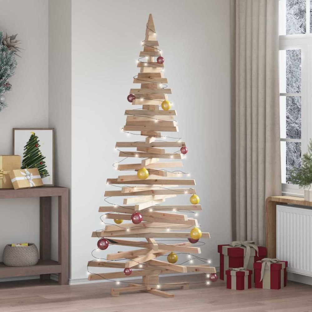 vidaXL Julträd med stativ Naturfärg 210 cm Massiv furu