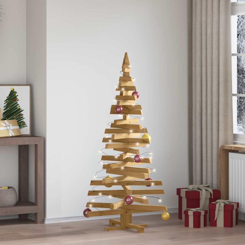 vidaXL Julträd med stativ Brun 150 cm Massiv furu