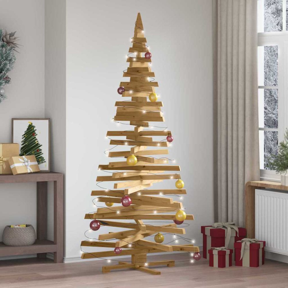 vidaXL Julträd med stativ Brun 210 cm Massiv furu
