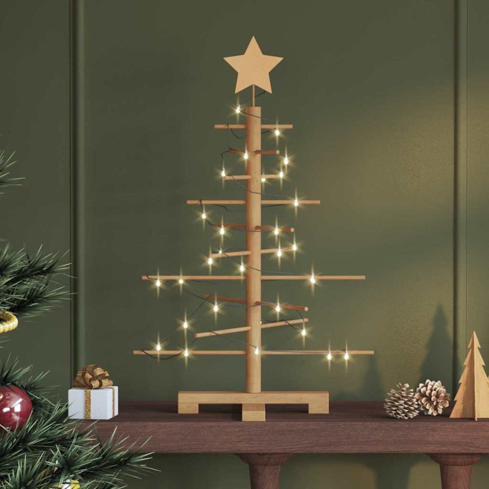 vidaXL Träjulgran med stativ Brun 75 cm Bambu
