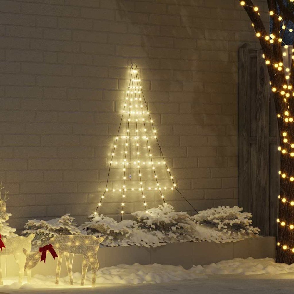 vidaXL LED Julgran med 112 LED-lampor Varmvit 182 cm Metall