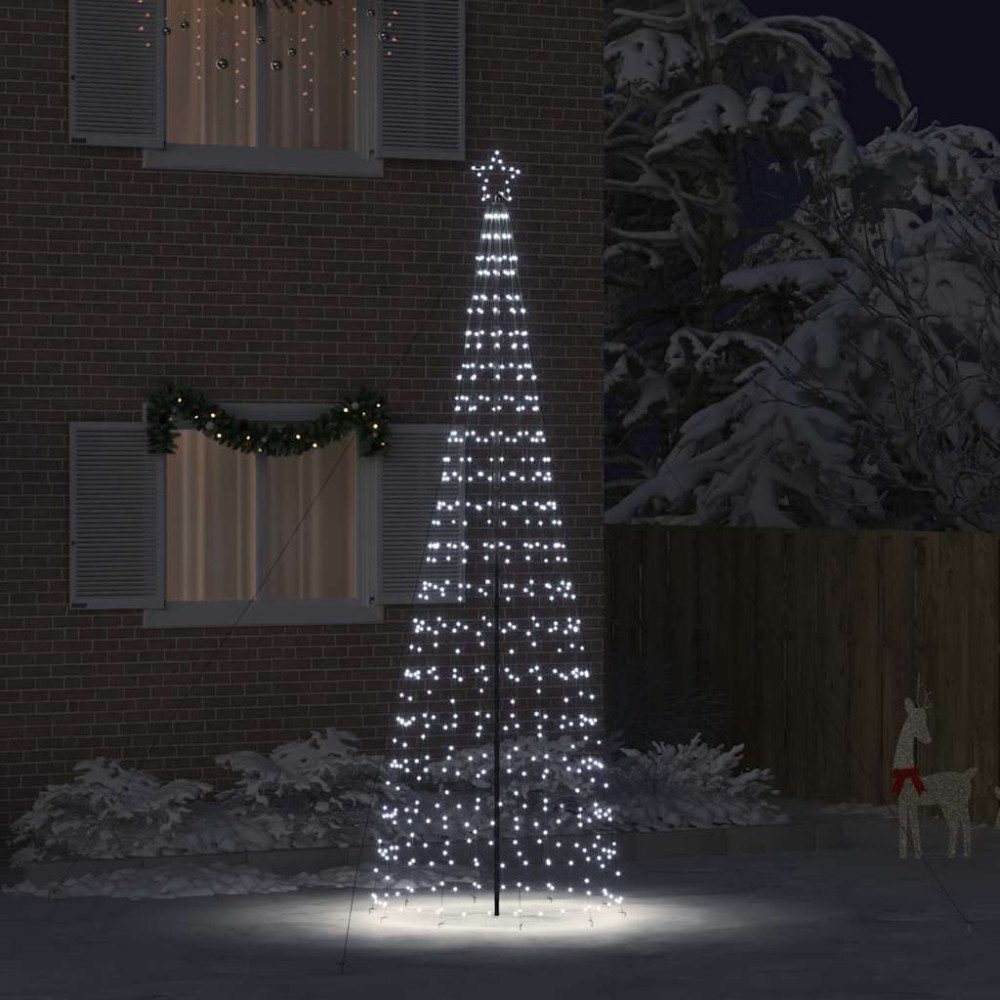 vidaXL LED Julgran med 800 LED-lampor Kallvit 400 cm Järn