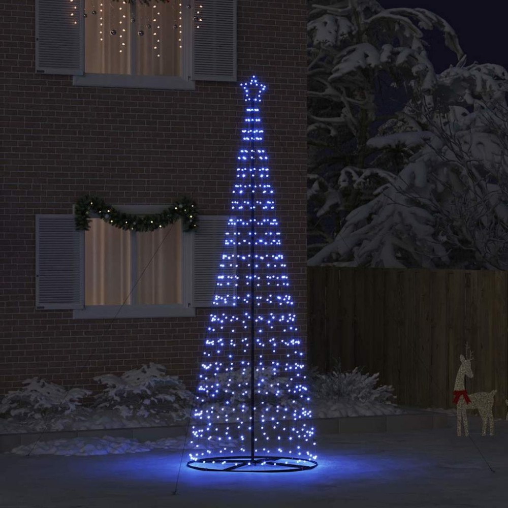 vidaXL LED Julgran med 800 LED-lampor med jordspikar Blå 400 cm Järn