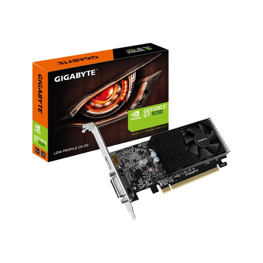 Gigabyte Technology Gigabyte GT 1030 Low Profile D4 2G - grafikkort - GF GT 1030 - 2 GB