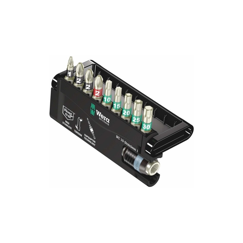 Wera Wera Bit-Check 10 Stainless 1 - bitssats för skruvmejsel - 10 delar