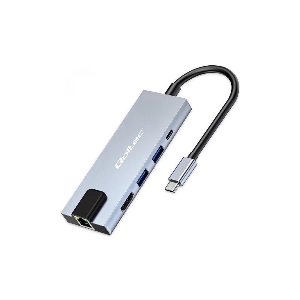 Qoltec Qoltec - dockningsstation - USB-C - HDMI - 100Mb LAN