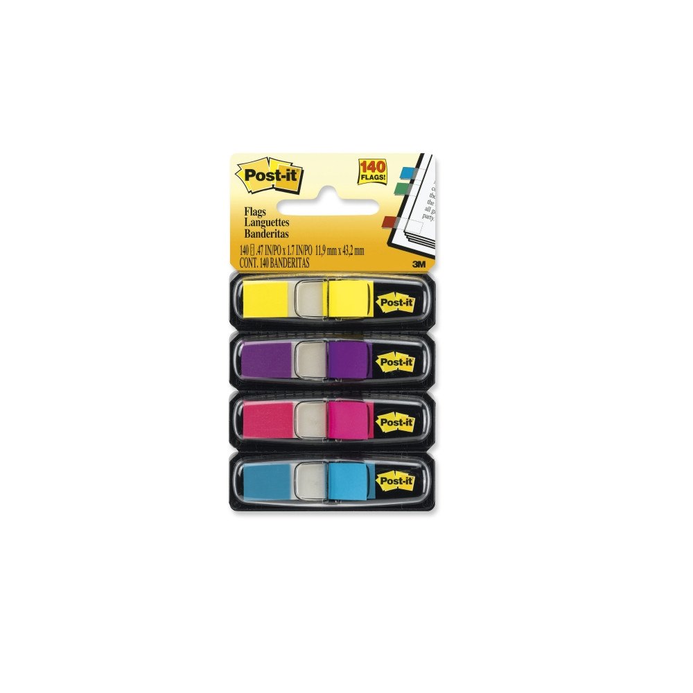 3M Post-it Index 683-4AB - indexflaggor med dispenserare - 11.9 x 43.2 mm - 140 ark (4 x 35)