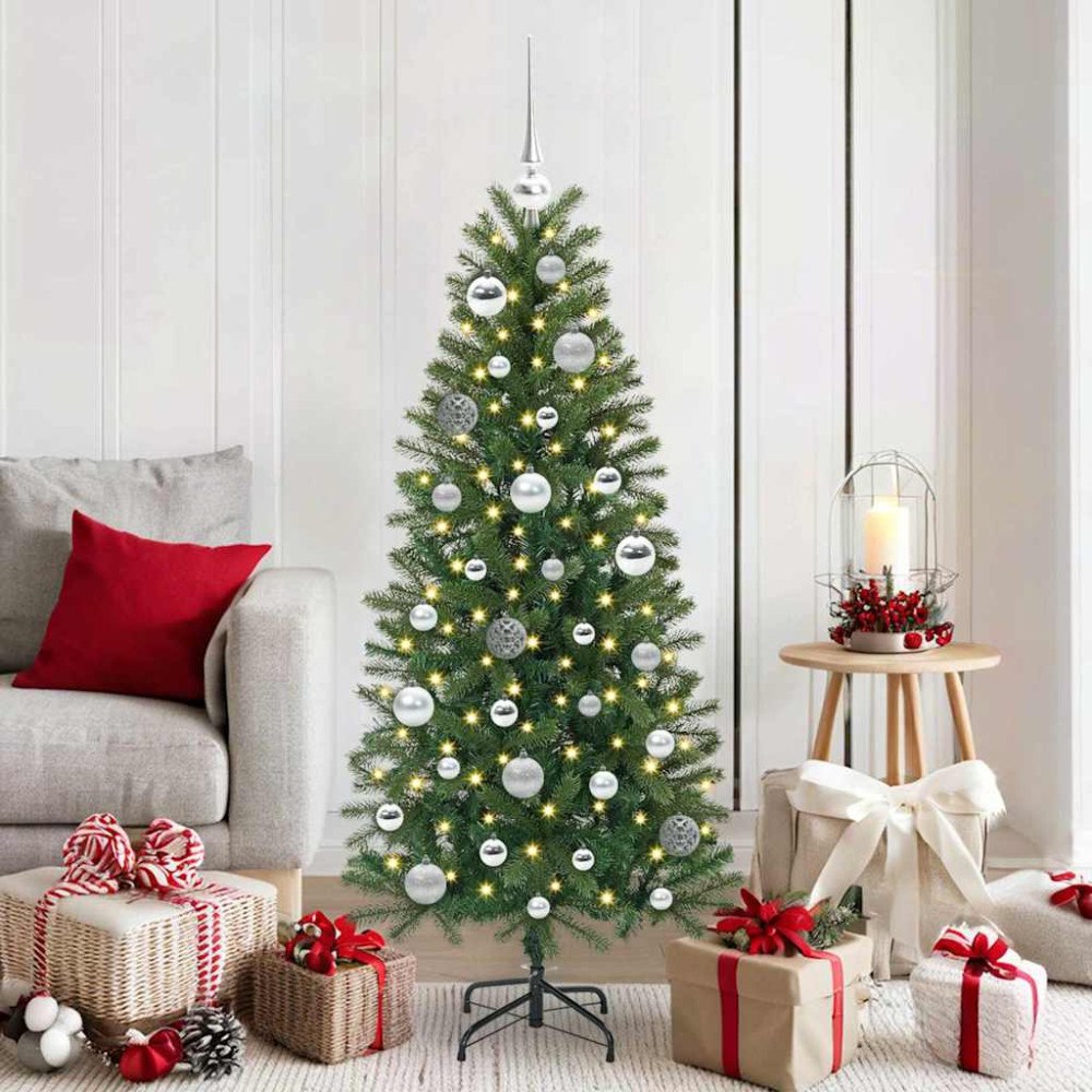vidaXL Julprydnad Set med 150 LED-lampor 61 pcs Silver Plast