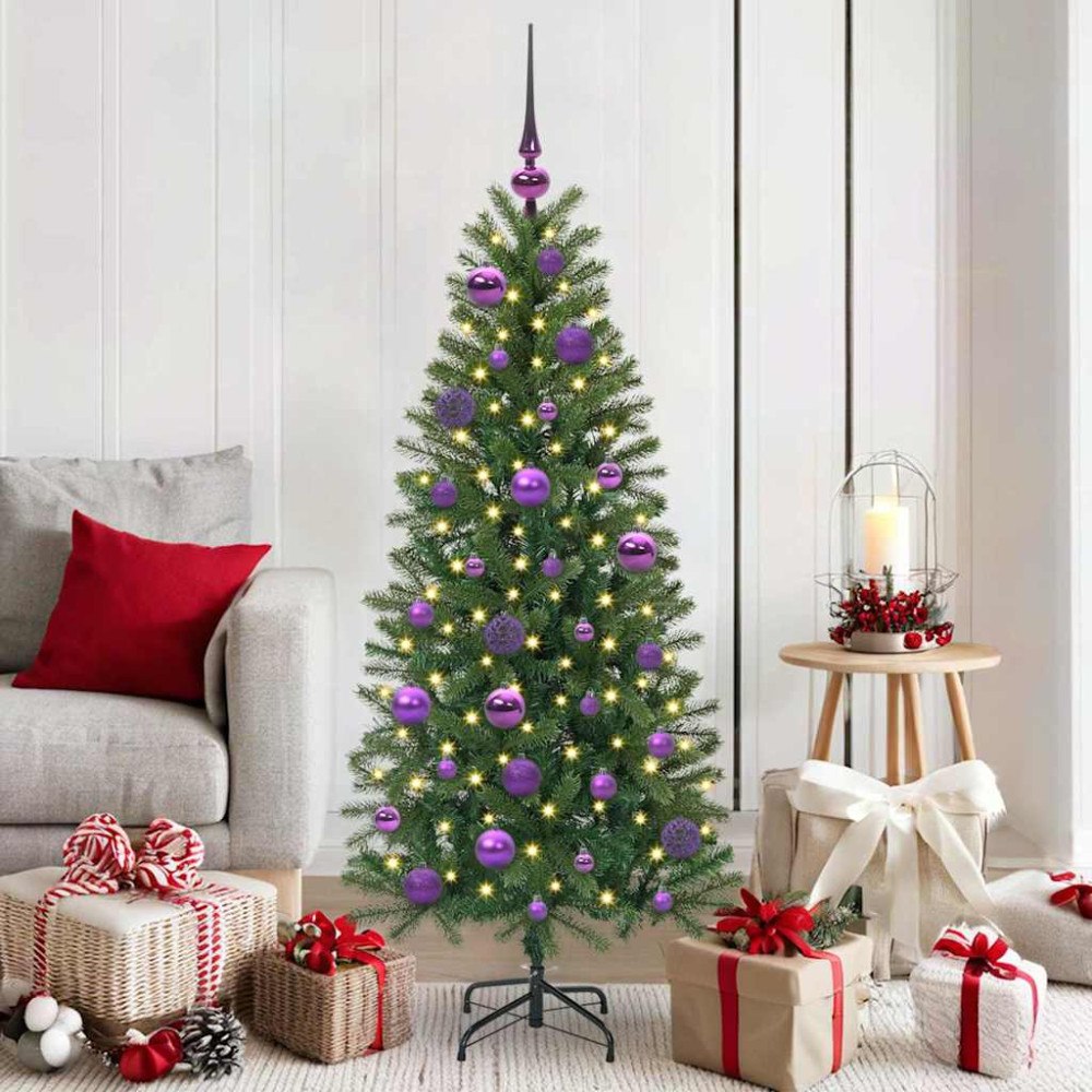 vidaXL Julprydnad Set med 150 LED-lampor 61 pcs Lila Plast