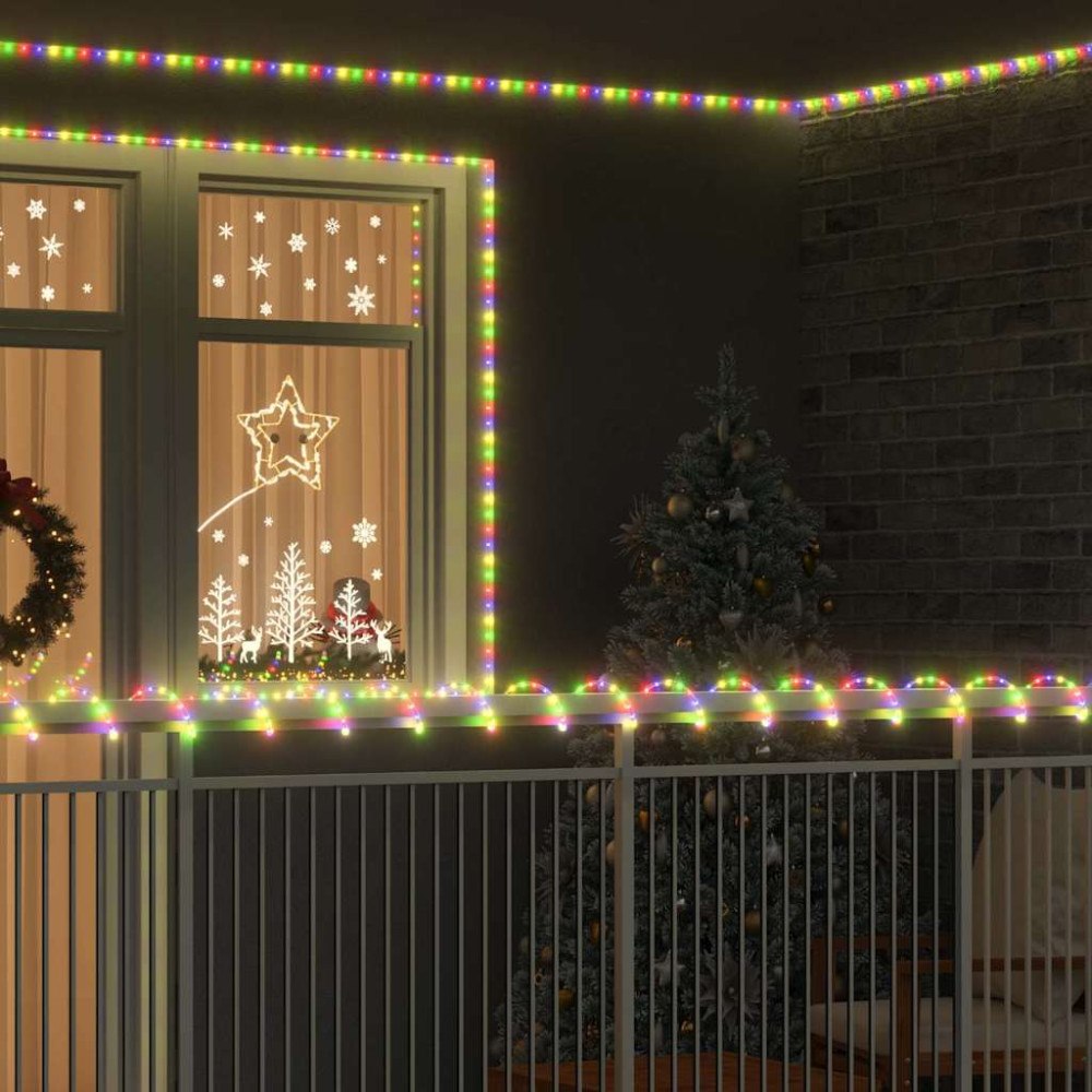 vidaXL Ljuslina med 2400 LED-lampor Flerfärgsdesign 100 m PVC