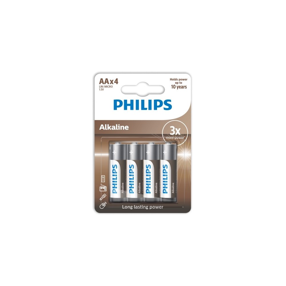 Philips Philips LR6A4B/10, Engångsbatteri, AA, Alkalisk, 1,5 V, 4 st...