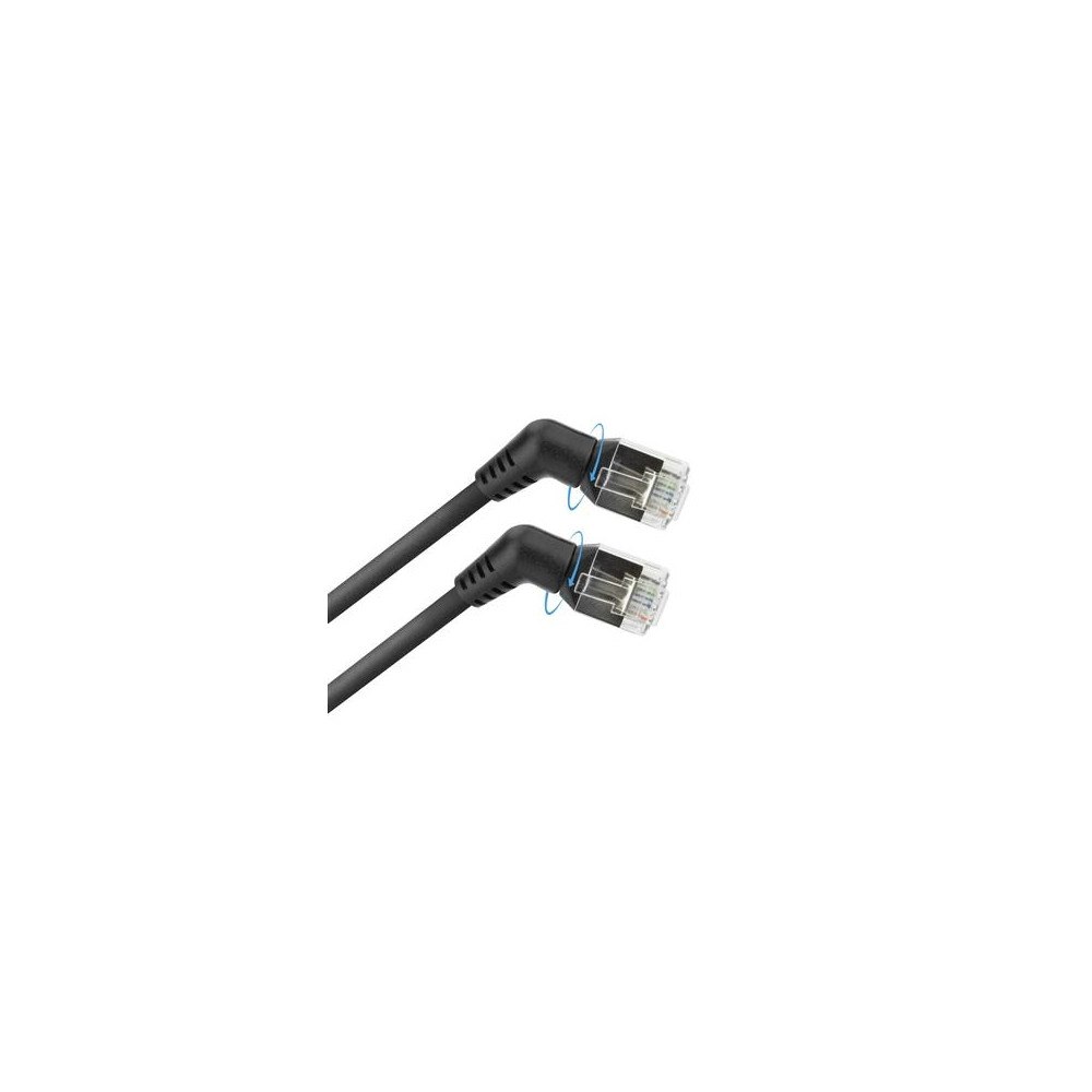 ACT Black 7 meters U/FTP CAT6A Slimline patch cable with angled...